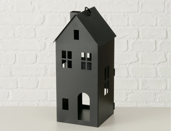 Набор подсвечников-домиков ФЛЕНСБУРГ, металл, чёрный, 13-35 см, 3 шт.