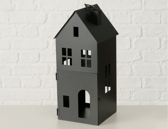 Набор подсвечников-домиков ФЛЕНСБУРГ, металл, чёрный, 13-35 см, 3 шт.