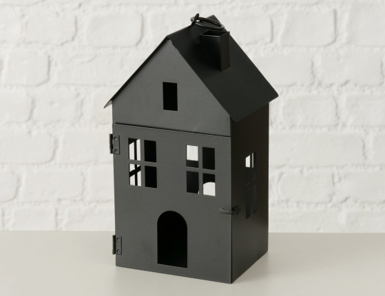 Набор подсвечников-домиков ФЛЕНСБУРГ, металл, чёрный, 13-35 см, 3 шт.