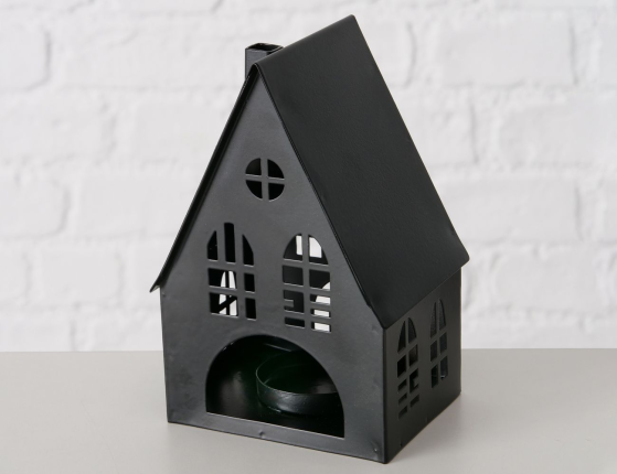 Набор подсвечников-домиков ХЕМНЕСБЕРГ, металл, чёрный, 13-35 см, 3 шт.