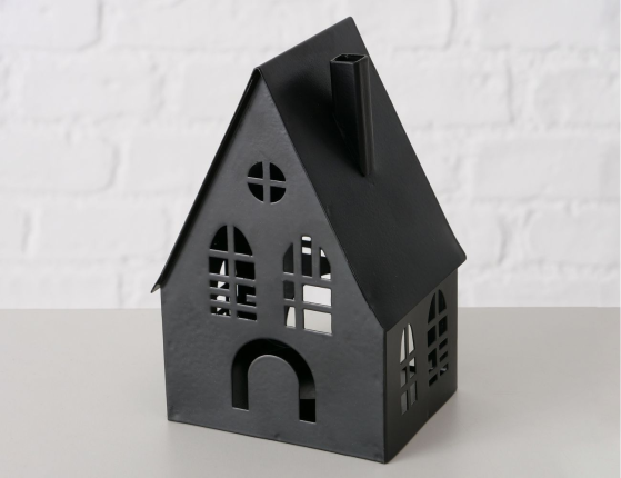 Набор подсвечников-домиков ХЕМНЕСБЕРГ, металл, чёрный, 13-35 см, 3 шт.