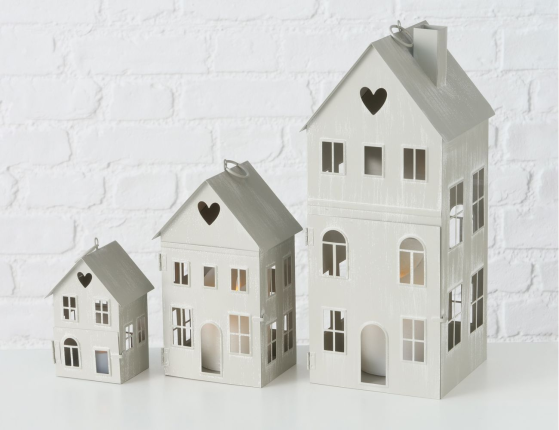 Набор подсвечников ГРАСТЕН, металл, серый, 14-36 см, 3 шт.