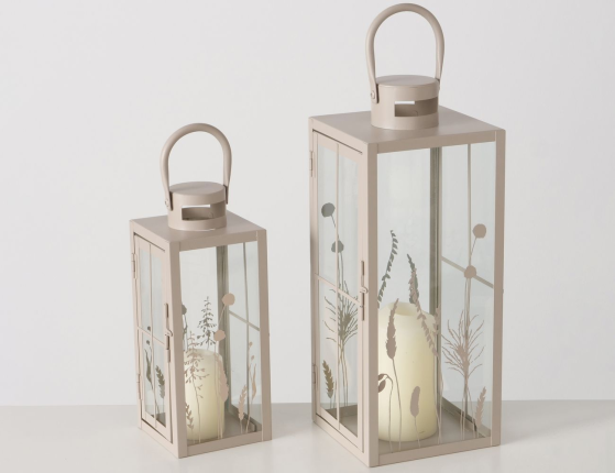 Набор декоративных подсвечников-фонарей МАСХОЛЬМ, металл, стекло, 25-36 см, 2 шт.