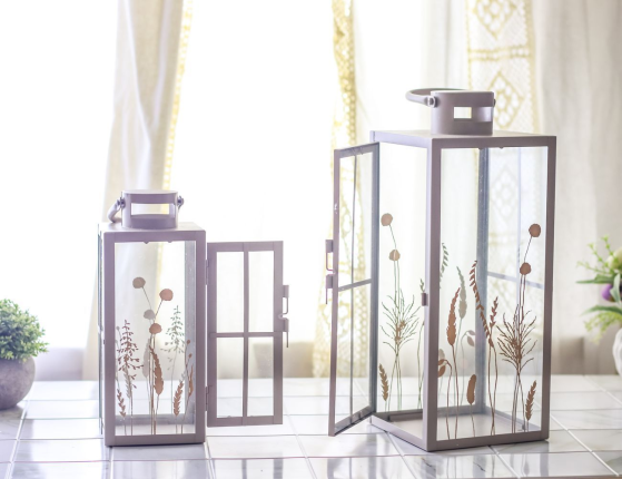 Набор декоративных подсвечников-фонарей МАСХОЛЬМ, металл, стекло, 25-36 см, 2 шт.