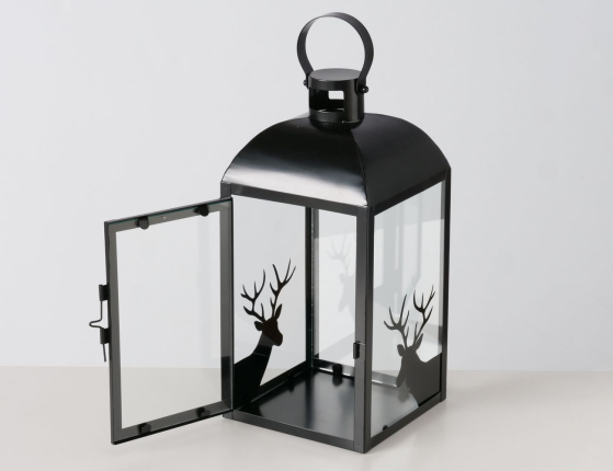 Набор декоративных подсвечников-фонарей СТЕЙНХЕР, металл, стекло, 24-35 см, 2 шт.