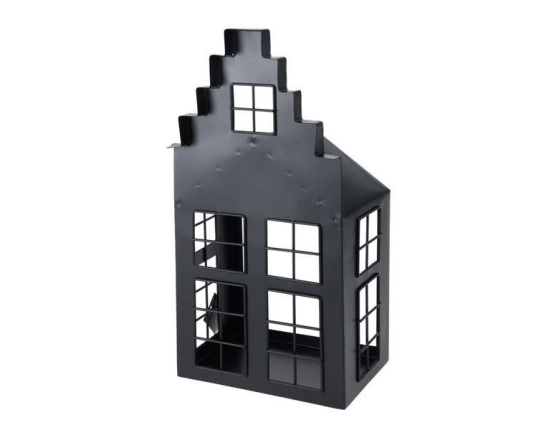 Декоративный подсвечник-домик МАЛЬМЁ, металл, чёрный, 30 см
