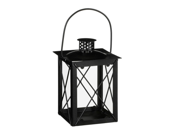 Подсвечник-фонарь МЕЛВИЛЛ, металл, стекло, 20 см