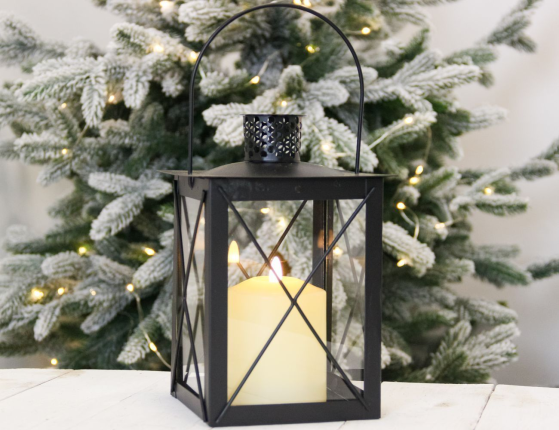 Подсвечник-фонарь МЕЛВИЛЛ, металл, стекло, 20 см