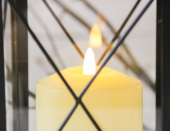 Подсвечник-фонарь МЕЛВИЛЛ, металл, стекло, 20 см