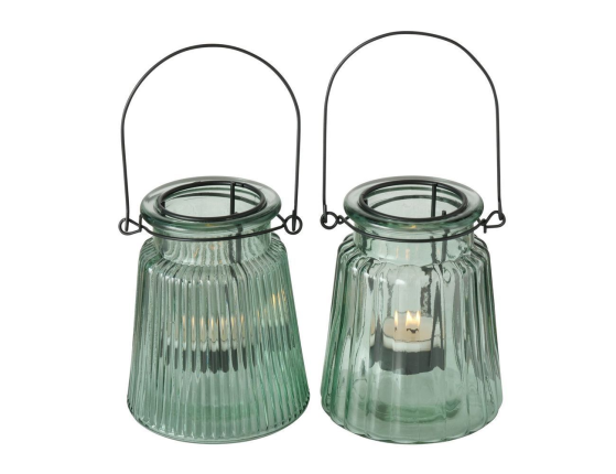 Набор декоративных подсвечников ЧЕРИЗ, стекло, 12 см, 2 шт.