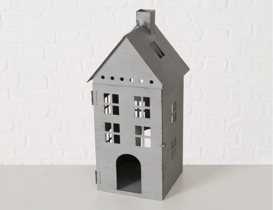 Набор фонарей-подсвечников ДОБРЫЙ СВЕТ, металл, серый, 20 и 30 см, 2 шт.