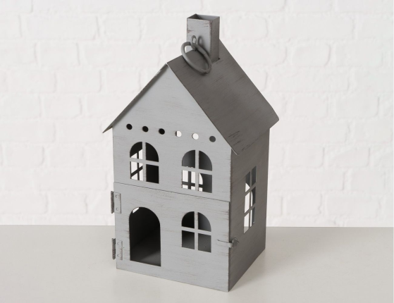 Набор фонарей-подсвечников ДОБРЫЙ СВЕТ, металл, серый, 20 и 30 см, 2 шт.