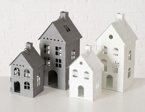 Набор фонарей-подсвечников ДОБРЫЙ СВЕТ, металл, серый, 20 и 30 см, 2 шт.