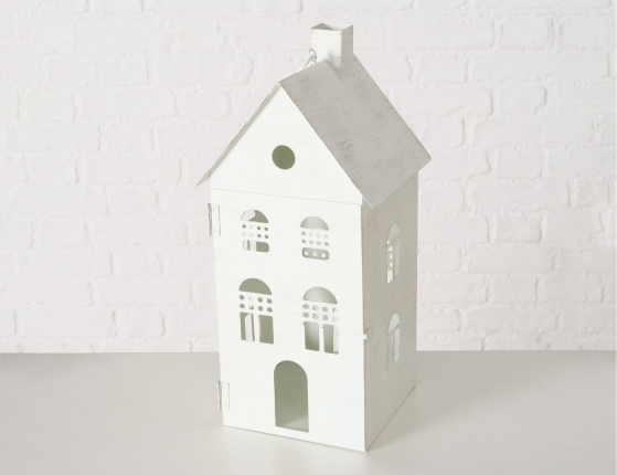 Набор фонарей-подсвечников ДОБРЫЙ СВЕТ, металл, белый, 20 и 30 см, 2 шт.