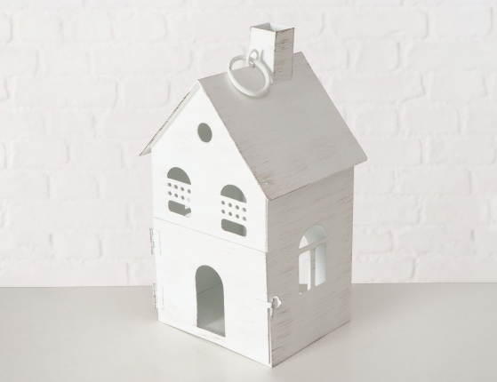 Набор фонарей-подсвечников ДОБРЫЙ СВЕТ, металл, белый, 20 и 30 см, 2 шт.