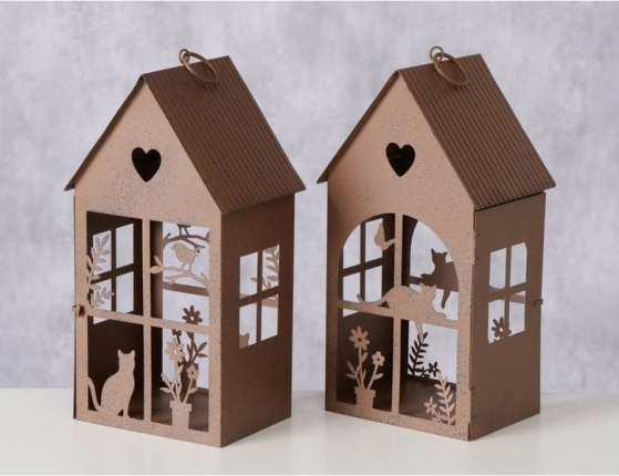 Набор фонарей-подсвечников ДОМИКИ ШАТОНЗ, металл, 25 см, 2 шт.