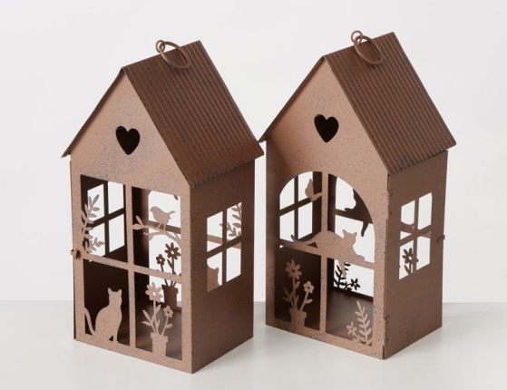 Набор фонарей-подсвечников ДОМИКИ ШАТОНЗ, металл, 25 см, 2 шт.