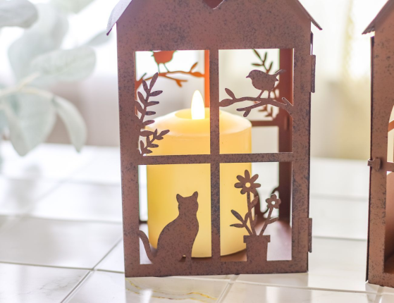 Набор фонарей-подсвечников ДОМИКИ ШАТОНЗ, металл, 25 см, 2 шт.