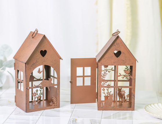 Набор фонарей-подсвечников ДОМИКИ ШАТОНЗ, металл, 25 см, 2 шт.