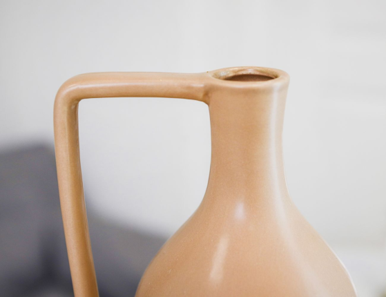 Керамическая ваза-кувшин АНТУСА, светло-бежевая, 36 см