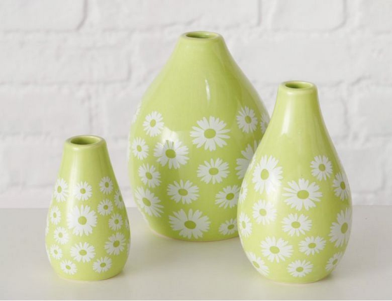 Набор декоративных ваз МАРГАРИТКИ, керамика, 8-12 см, 3 шт.