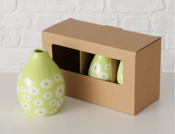 Набор декоративных ваз МАРГАРИТКИ, керамика, 8-12 см, 3 шт.