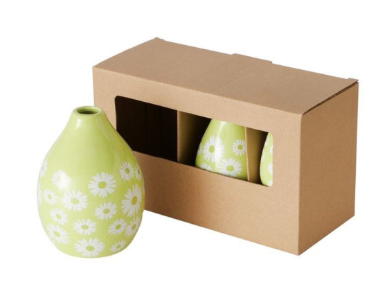 Набор декоративных ваз МАРГАРИТКИ, керамика, 8-12 см, 3 шт.