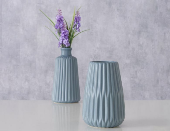 Декоративная ваза АМИАС, фарфор, серо-голубой, 14 см