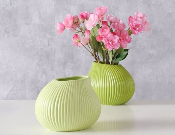 Декоративная ваза КЕЙЛИ, фарфор, светло-зелёная, 14 см