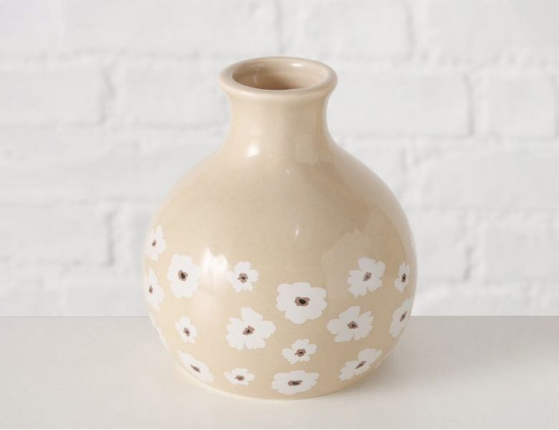 Декоративная ваза МАРГАРИТКИ, округлая, фарфор, 13 см