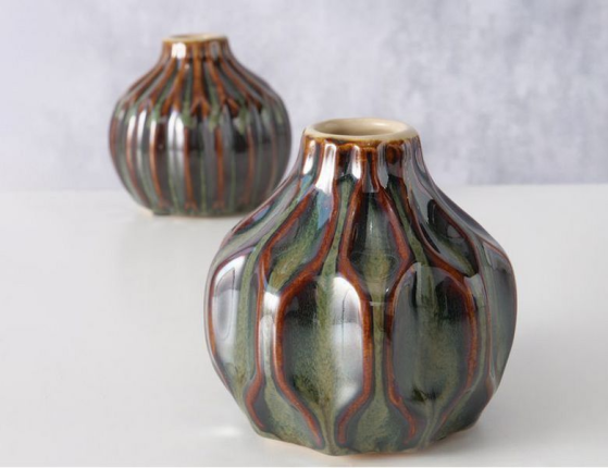 Набор декоративных ваз БОССЕН, керамика, 10 см, 2 шт.