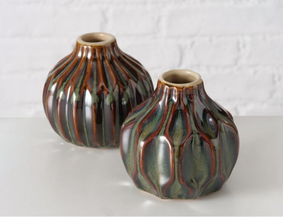 Набор декоративных ваз БОССЕН, керамика, 10 см, 2 шт.