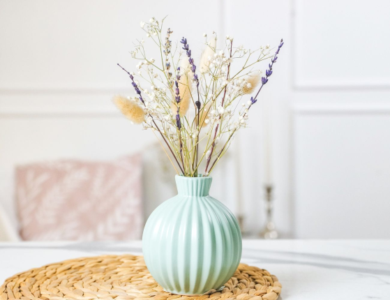 Декоративная ваза ФИОНА малая, керамика, зелёная, 12 см