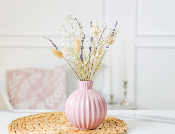 Декоративная ваза ФИОНА малая, керамика, розовая, 12 см