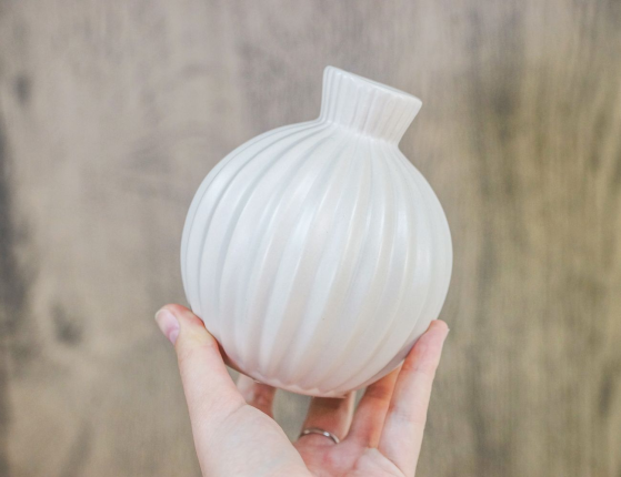 Декоративная ваза ФИОНА малая, керамика, песочная, 12 см