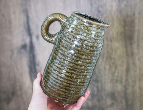 Декоративная ваза-кувшин СИЛЬВИН, керамика, коричневая, 17 см