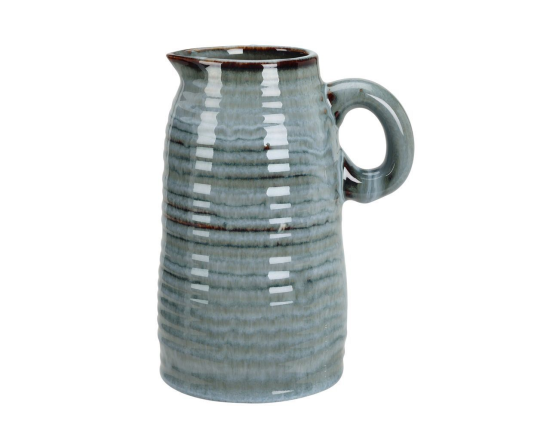 Декоративная ваза-кувшин СИЛЬВИН, керамика, серо-голубая, 17 см