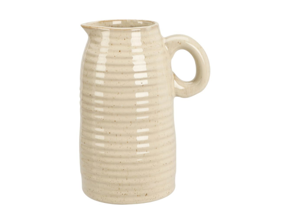 Декоративная ваза-кувшин СИЛЬВИН, керамика, кремовая, 17 см