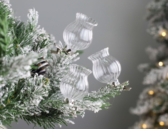 Набор миниатюрных ваз на клипсах ТЭМЛИ, стекло, 6х4 см, 3 шт.