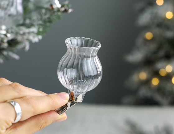 Набор миниатюрных ваз на клипсах ТЭМЛИ, стекло, 6х4 см, 3 шт.