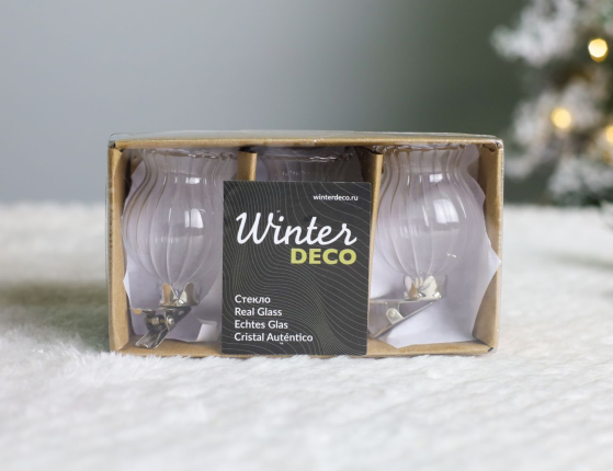 Набор миниатюрных ваз на клипсах ТЭМЛИ, стекло, 6х4 см, 3 шт.