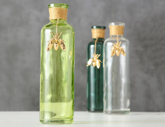 Стеклянная ваза СФАЛЬМА, прозрачная, 22 см