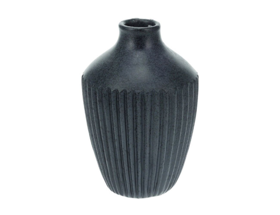 Декоративная ваза КАРРО, полистоун, чёрная, 16 см