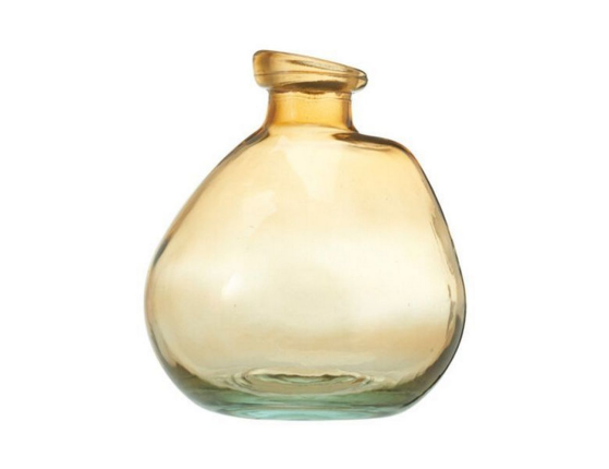 Декоративная ваза-бутыль КЛОДЕТ, стекло, оранжево-зелёная, 16 см