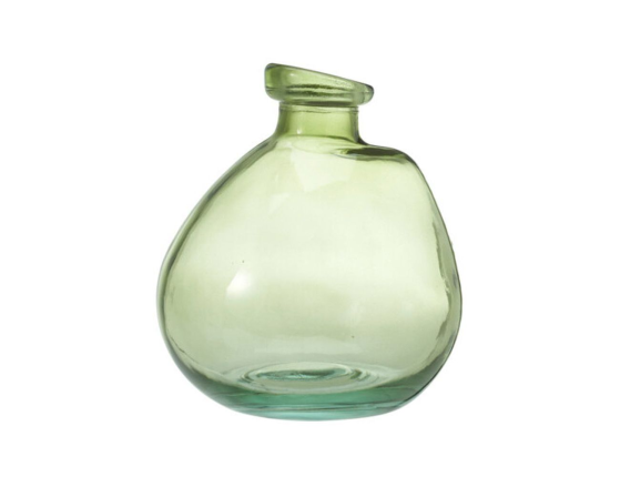 Декоративная ваза-бутыль КЛОДЕТ, стекло, зелёная, 16 см