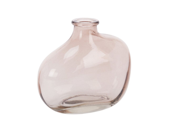 Декоративная ваза-бутыль ЛИЛО, стекло, розовая, 10 см
