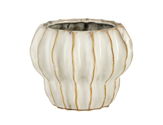Декоративная ваза-кашпо КОНКИЛЬЯ, белая, 20х16 см
