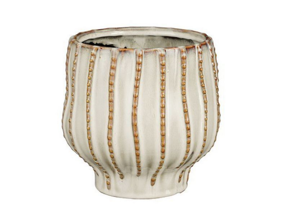 Декоративная ваза-кашпо СОРРЕНТНО, белая, 18х17 см