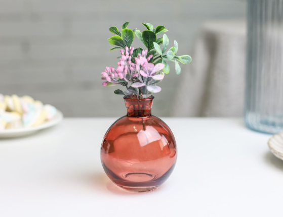 Декоративная ваза-бутыль БОТЕЙЯ, терракотовая, 9 см