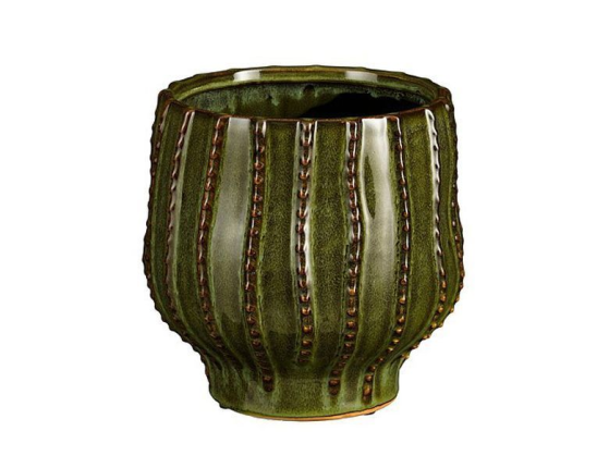 Декоративная ваза-кашпо СОРРЕНТНО, зелёная, 18х17 см